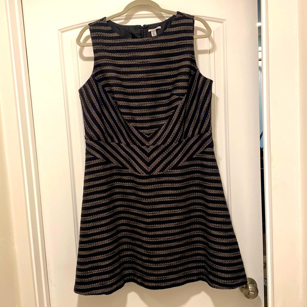 Black Stripped fit and flare dress